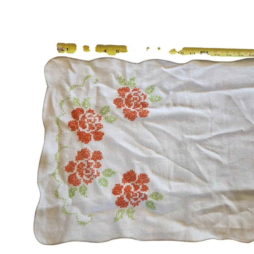 Vintage Hand Made Embordered Table Runner